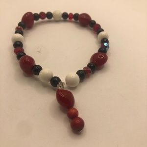 red black beads white beads red hearts